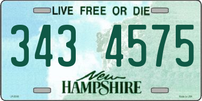 NH license plate 3434575