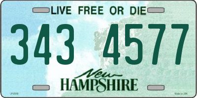 NH license plate 3434577