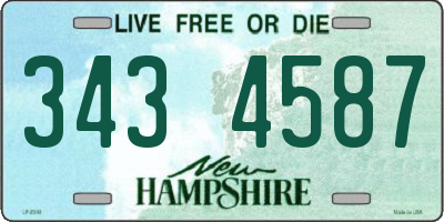 NH license plate 3434587