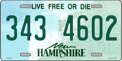 NH license plate 3434602