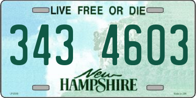 NH license plate 3434603