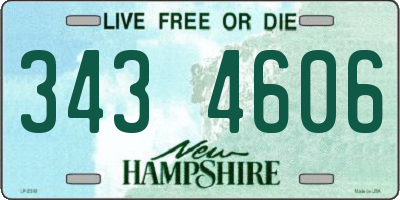 NH license plate 3434606