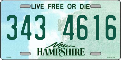 NH license plate 3434616