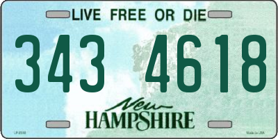 NH license plate 3434618