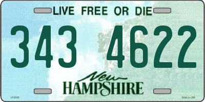 NH license plate 3434622