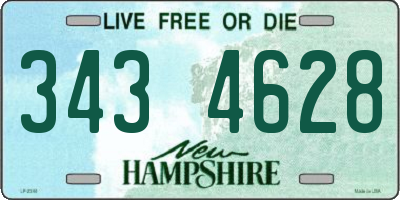 NH license plate 3434628