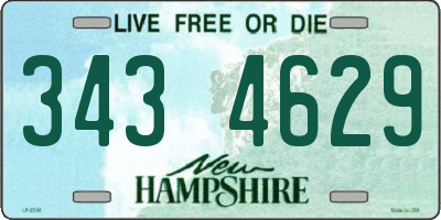 NH license plate 3434629