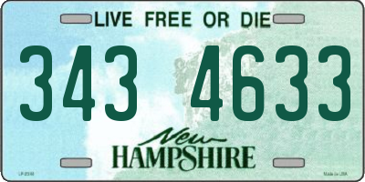 NH license plate 3434633