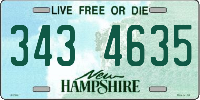NH license plate 3434635