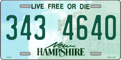 NH license plate 3434640