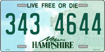NH license plate 3434644