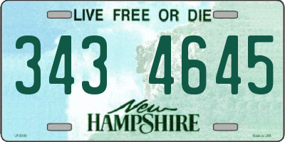 NH license plate 3434645