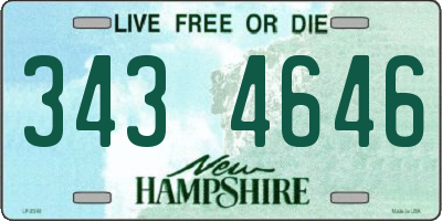 NH license plate 3434646
