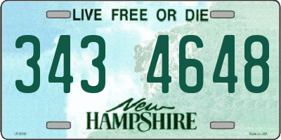 NH license plate 3434648