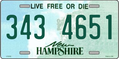 NH license plate 3434651