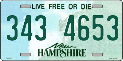 NH license plate 3434653