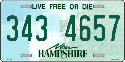 NH license plate 3434657