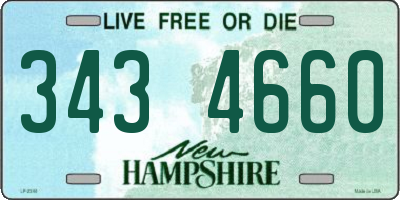 NH license plate 3434660