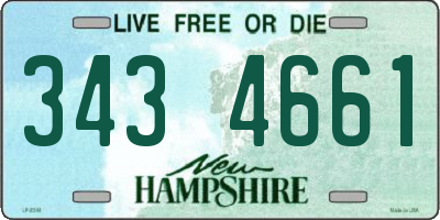 NH license plate 3434661