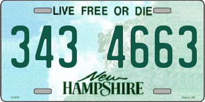 NH license plate 3434663