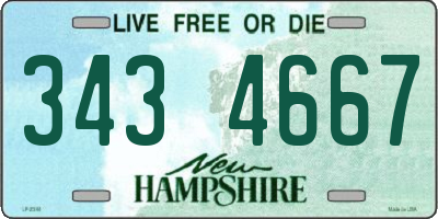 NH license plate 3434667