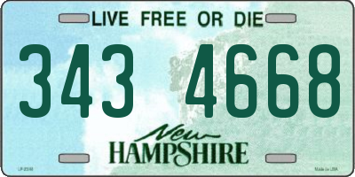 NH license plate 3434668