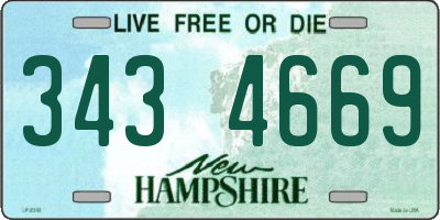 NH license plate 3434669