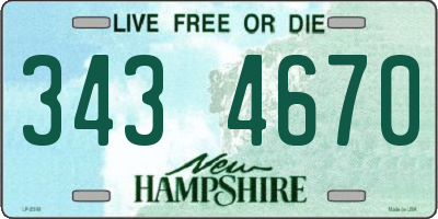 NH license plate 3434670
