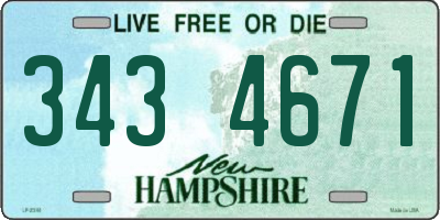 NH license plate 3434671