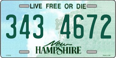 NH license plate 3434672