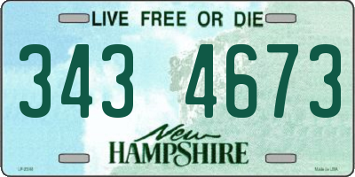 NH license plate 3434673