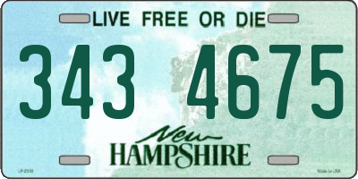 NH license plate 3434675