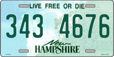 NH license plate 3434676