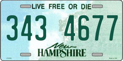 NH license plate 3434677