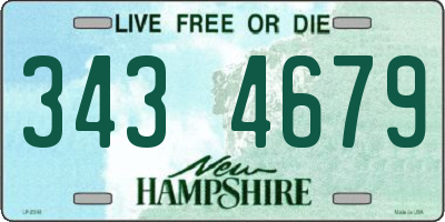 NH license plate 3434679