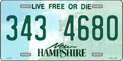 NH license plate 3434680