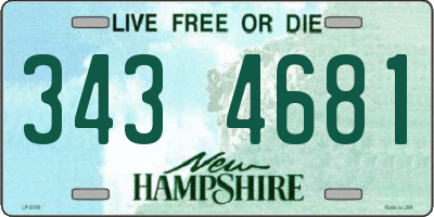 NH license plate 3434681