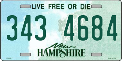 NH license plate 3434684