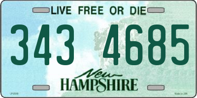 NH license plate 3434685
