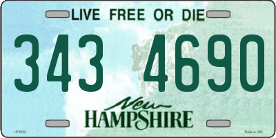 NH license plate 3434690