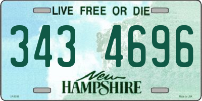 NH license plate 3434696