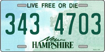 NH license plate 3434703