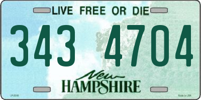 NH license plate 3434704