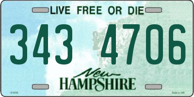 NH license plate 3434706