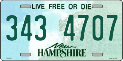NH license plate 3434707