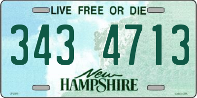 NH license plate 3434713
