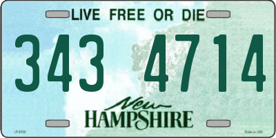 NH license plate 3434714