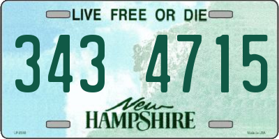 NH license plate 3434715