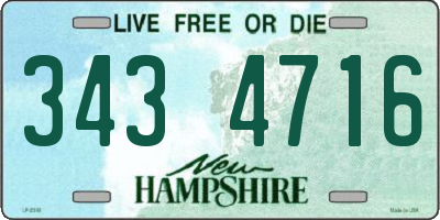 NH license plate 3434716
