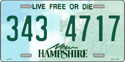 NH license plate 3434717